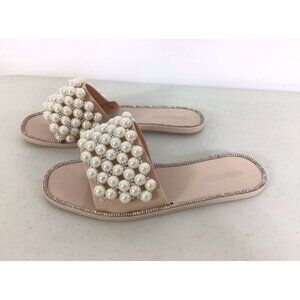 Olivia Miller Jelly Sandals Pearl Slides Womens 8 New